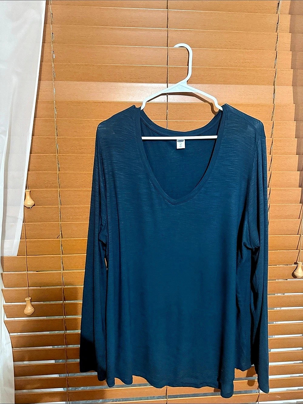 Old Navy Luxe V-Neck Long-Sleeve T-Shirt Tunic Blue XL